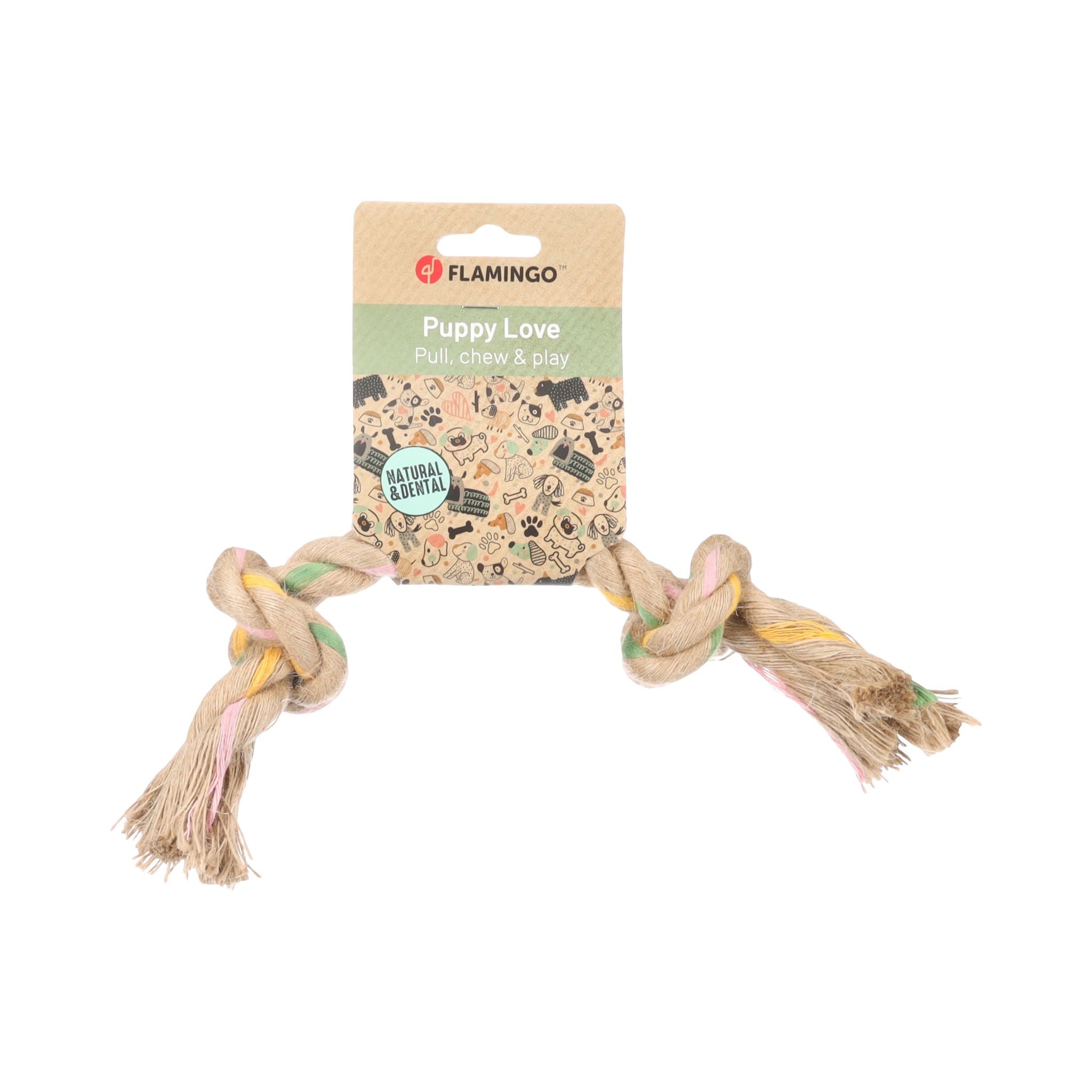 Flamingo Puppy Luro Touw met 2 knopen